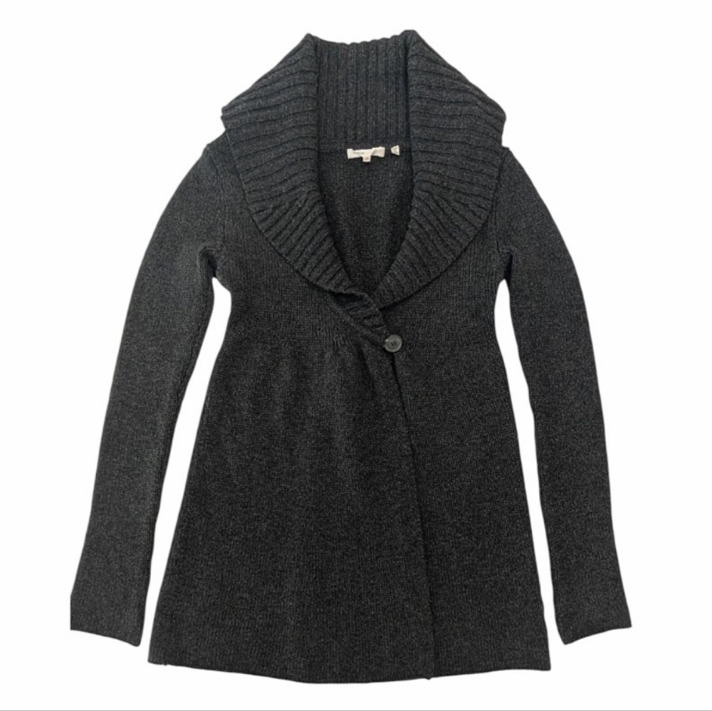 Vince Alpaca Wool Cashmere Blend Cardigan Sweater Dark Gray Size S Shawl Collar